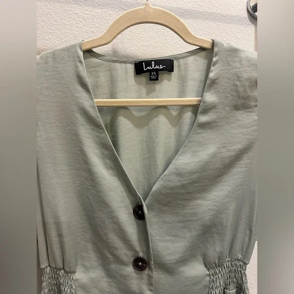 Lulu's Light Green Button-Up Dress - Picture 2 of 3